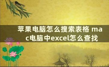 苹果电脑怎么搜索表格 mac电脑中excel怎么查找